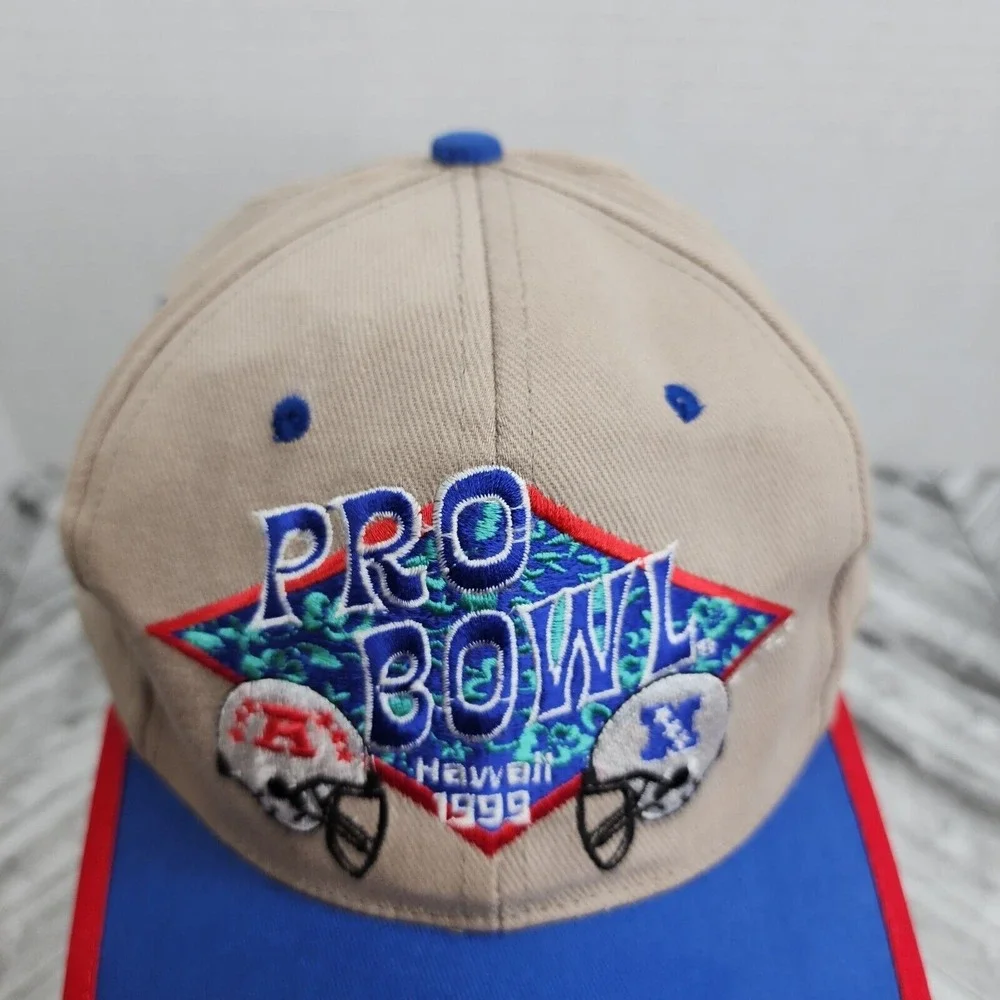 Vintage 1999 NFL Pro Bowl Hat AFC NFC Happy Shirts‎ Hawaii NFL Adjustable Cap